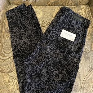 Ag Adriano Goldschmied Black Patterned Skinny Jeans